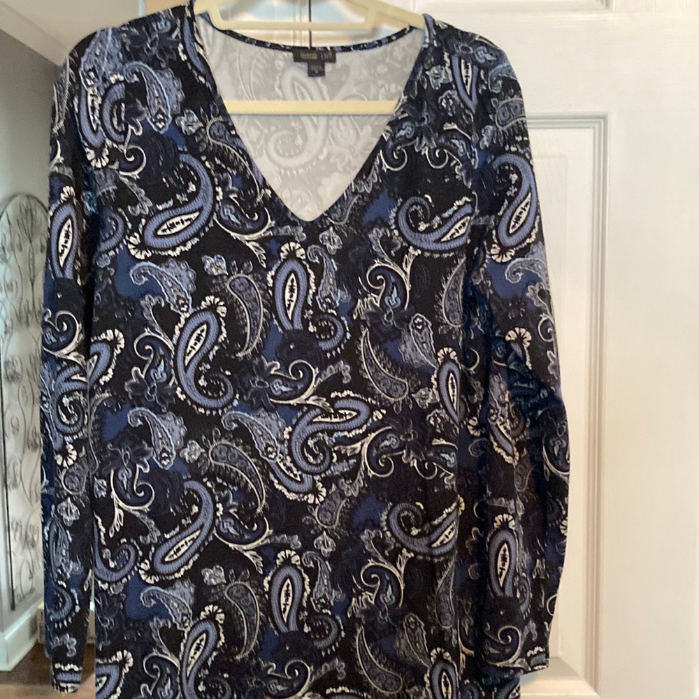 JJill Wearever dress - navy print - Size M